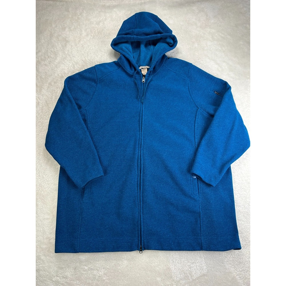 Duluth Trading Co. Park Point Tunic Full Zip Hoodie Womens 2X Blue Comfort Cozy